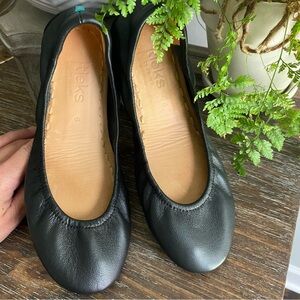 Tieks by Gavriell Italian Leather Black Slip On Ballerina Ballet Flats Shoes‎ 6